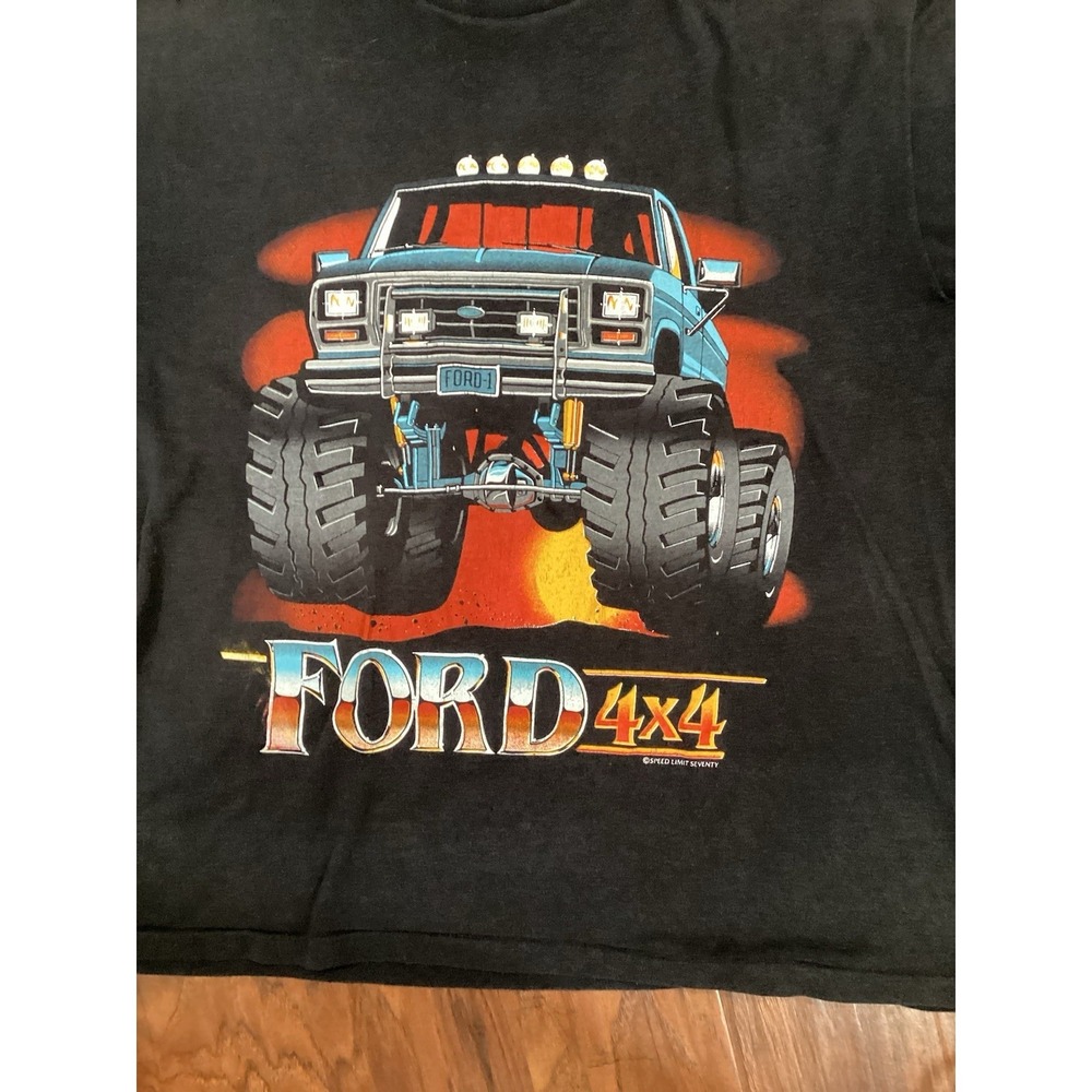 Vintage 1980's Ford 4x4 Monster Truck T-Shirt Vtg USA Single Stitch